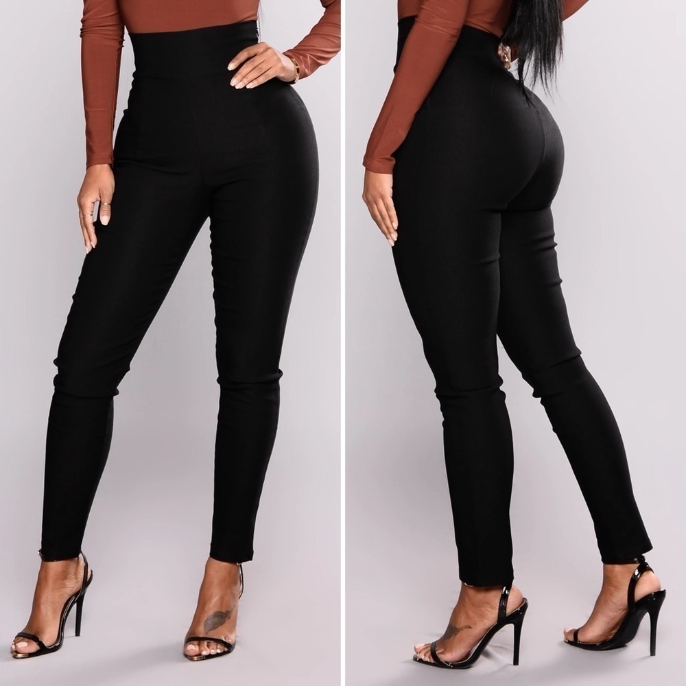 NWT Fashion Nova Black Venetian High Rise Pants, Size 3X